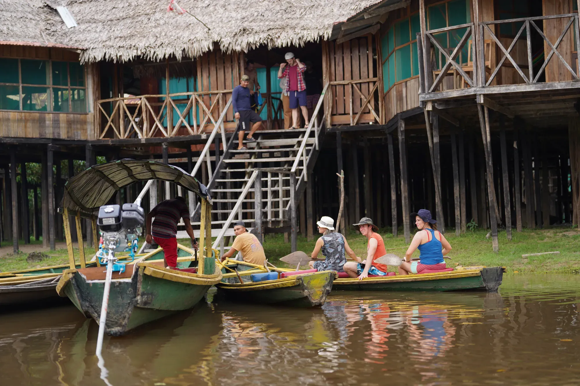 Zacambú Eco Lodge seen from a boat | Amazon Jungle Trips