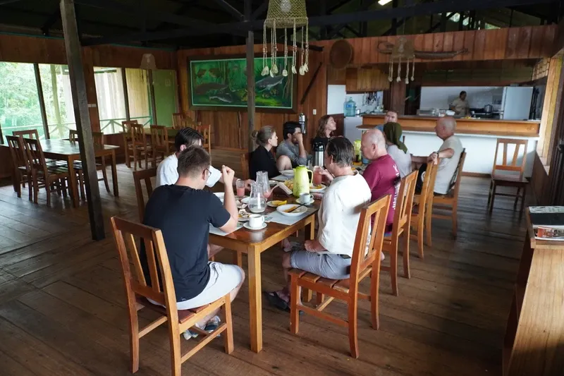 Spacious dining room at the rainforest lodge | Amazon Jungle Trips