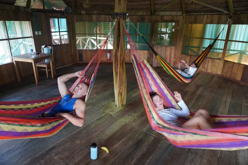 Rest area with hammocks at Zacambú Eco Lodge | Amazon Jungle Trips